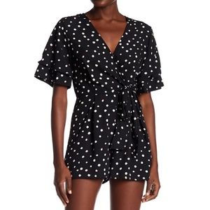 19 Cooper Polkadot Woven Wrap Romper